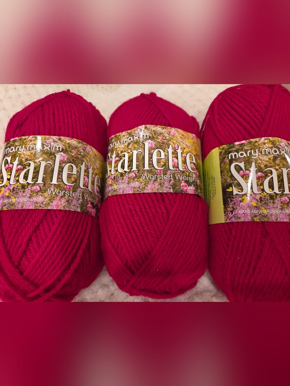 3 MARY MAXIM STARLETTE KNITTING YARN SKEINS